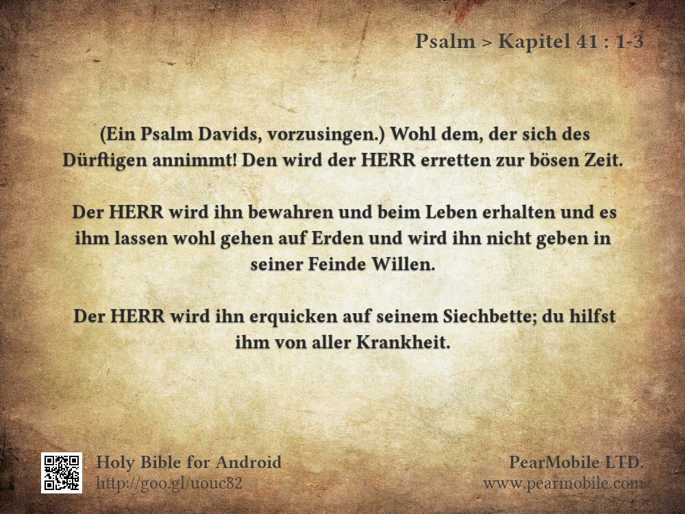 Psalm, Kapitel 41:1-3
